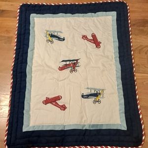Sweet Jojo Airplane bedding with bedroom decor